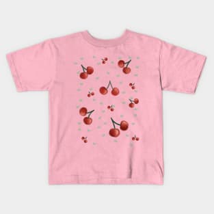 Cherries and butterflies Kids T-Shirt